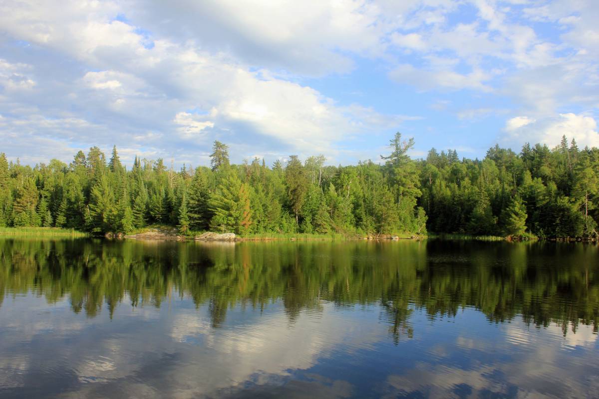Side view of the lake at Voyaguers National Park 