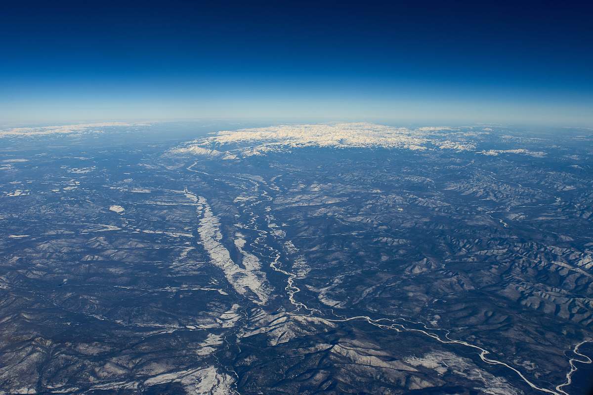 outdoors aerial view of mountains during daytime landscape