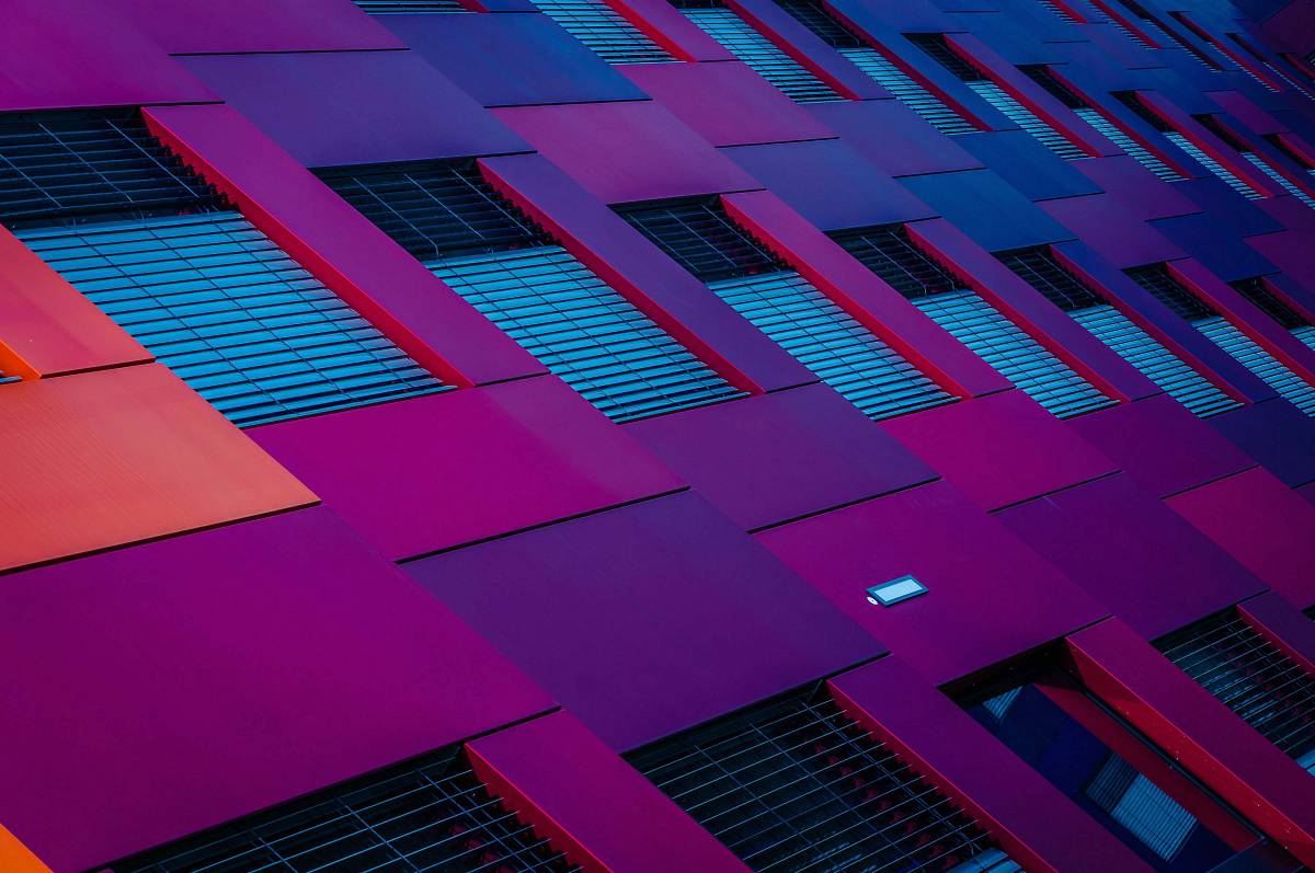 texture bottom view of purple building architecture
