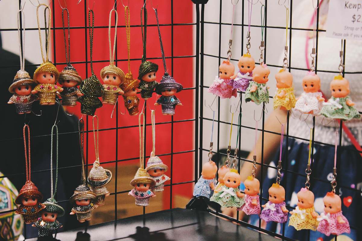 doll hanged baby dolls keychain red
