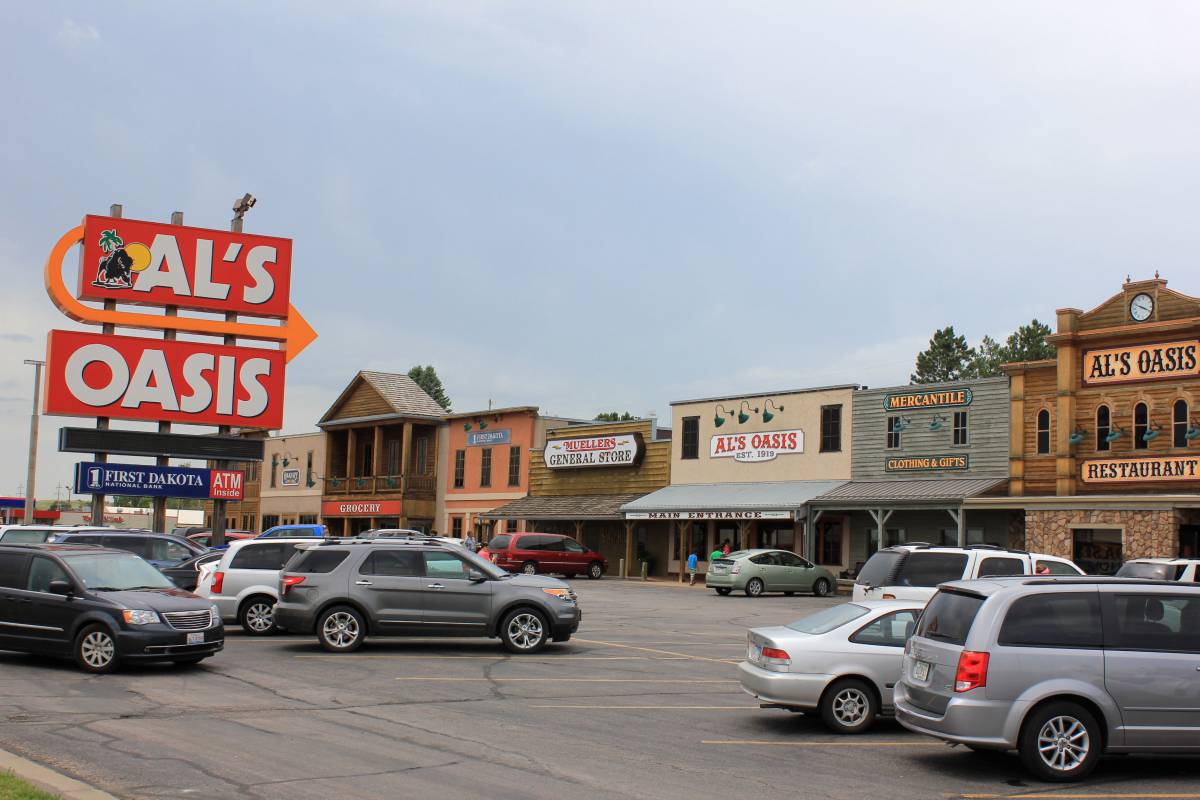 Parking lot at an Oasis in the Black Hills, South Dakota 
