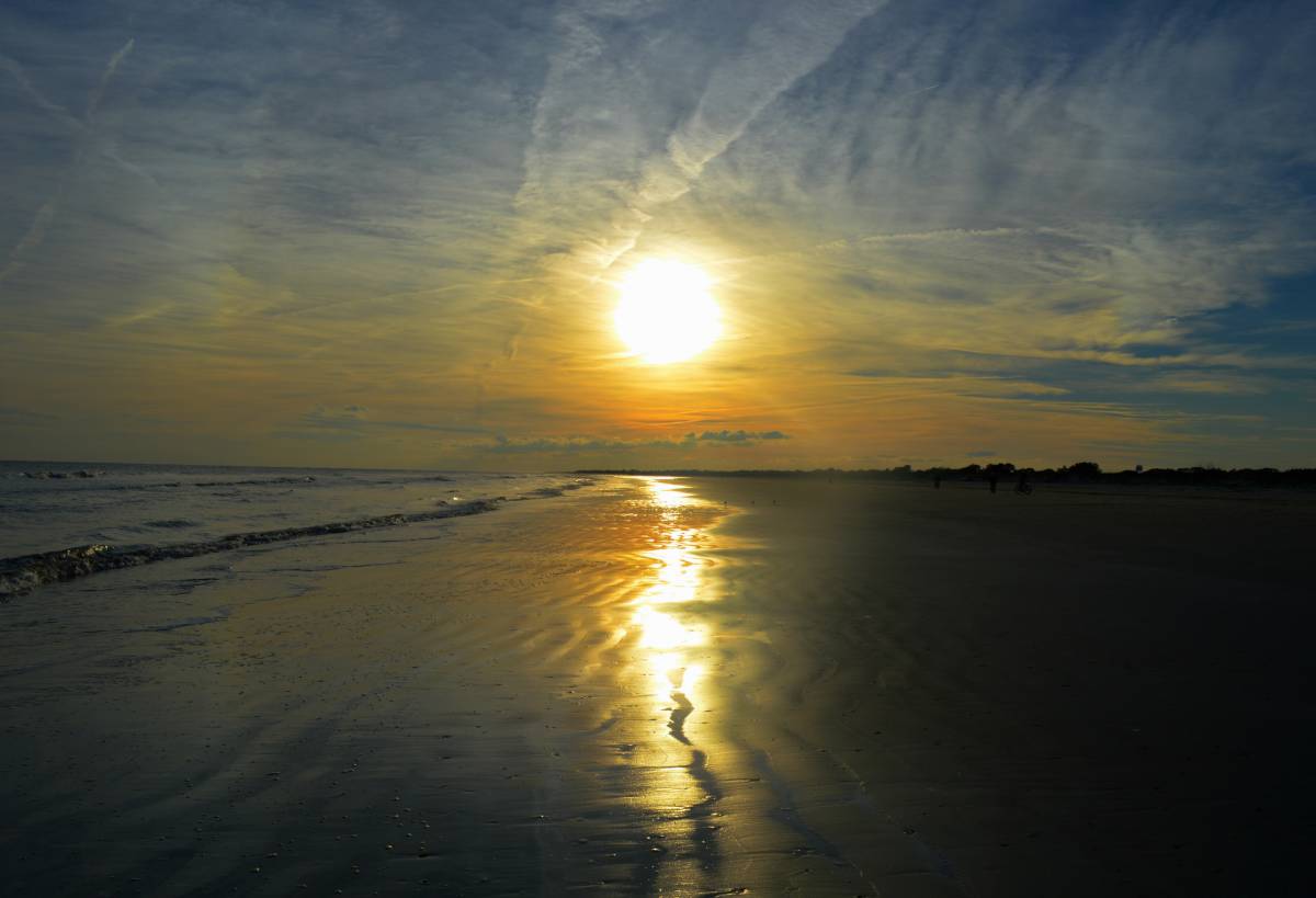 Sunset Over The Beach Landscape In South Carolina Image Image Free Photo