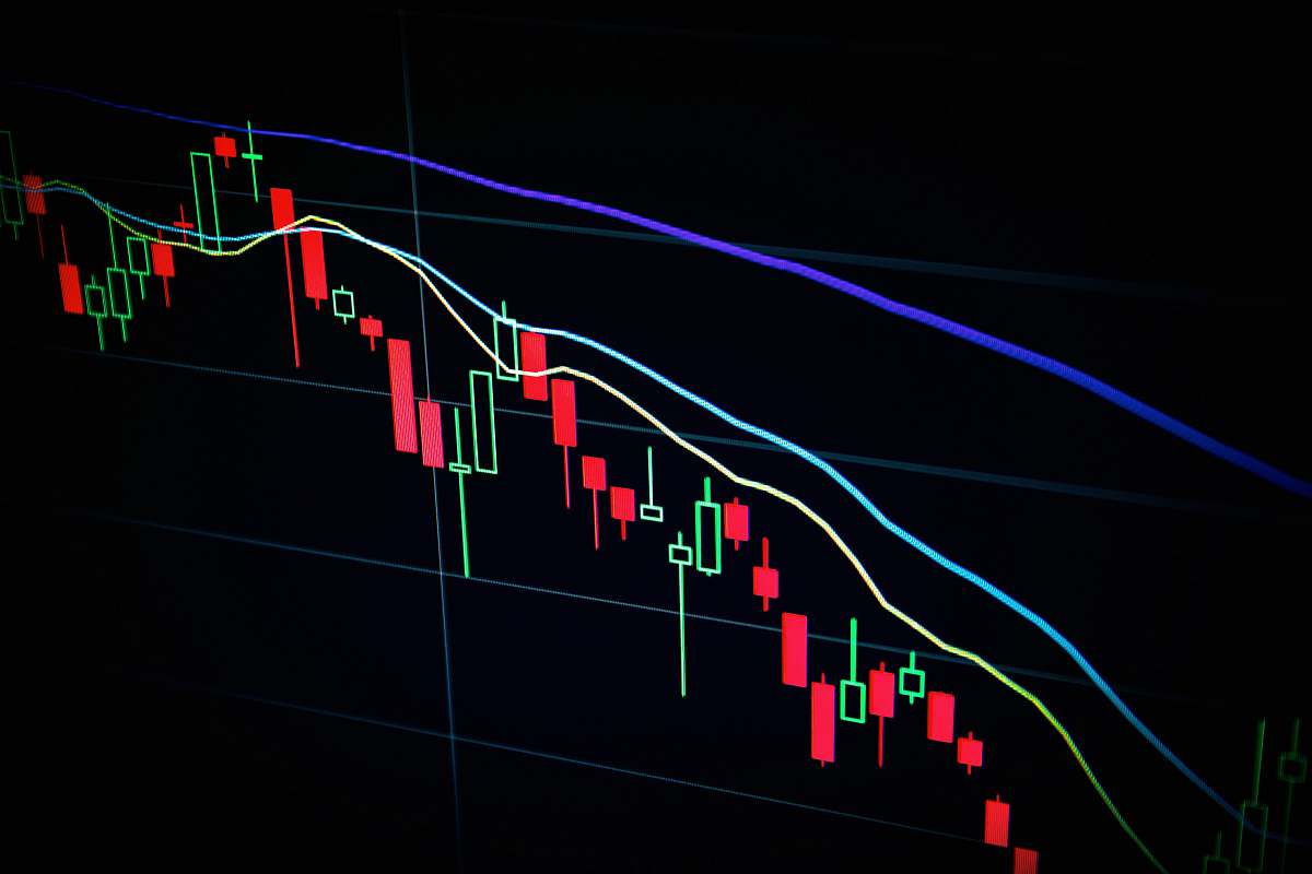 laser red and blue light streaks crypto
