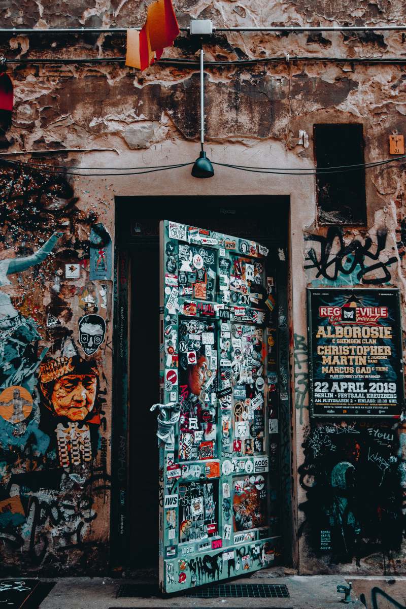 germany assorted-color paneled door art