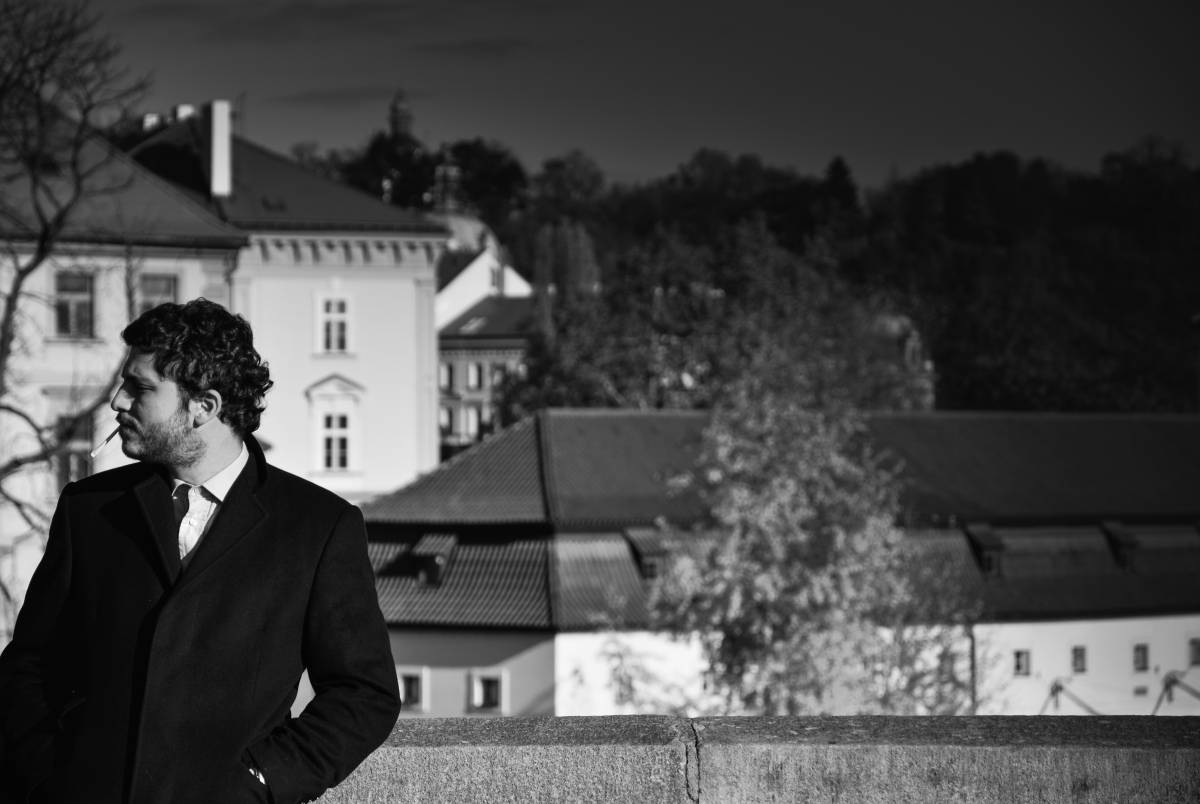   man  person  black and white  smoking  guy 