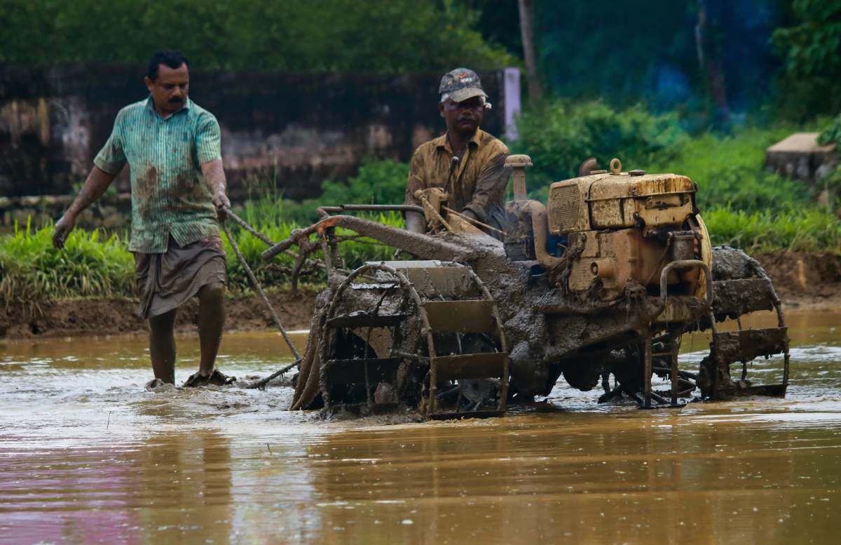 kerala yellow farm tractor india