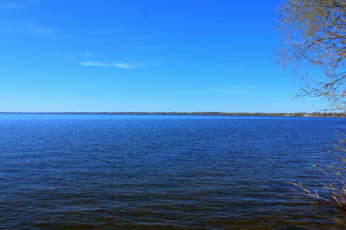 Looking over the lake at High Cliff State Park, Wisconsin 