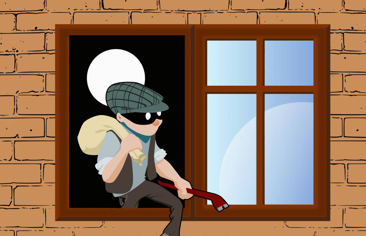 Capture the thrilling moment of a thief attempting to break into a house through the window. This striking image showcases a man wearing a hat and carrying a backpack, perched precariously on the windowsill, embodying the tension and drama of a breaking and entering scene. Perfect for illustrating crime stories, security awareness campaigns, or adding a touch of suspense to your visual content. Ideal for use in articles, blogs, or media discussing home security and burglary prevention.