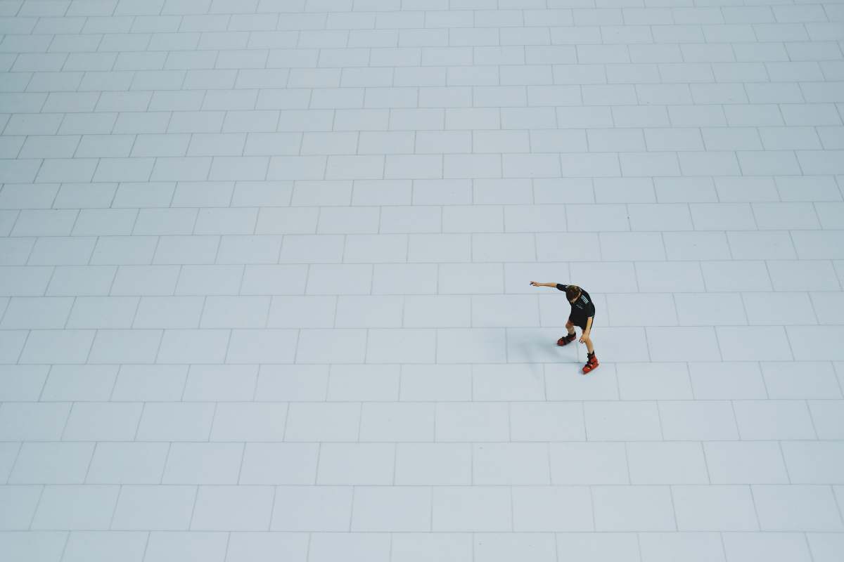  aerial photography of man 