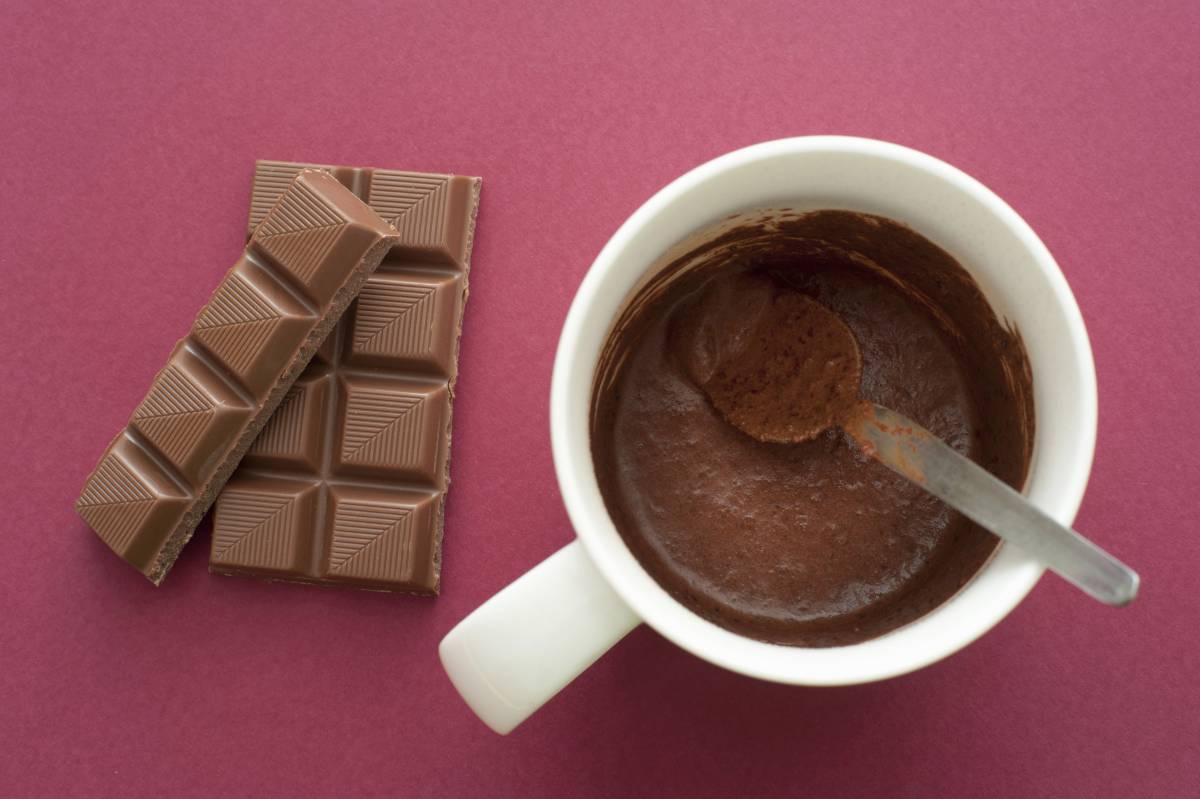 Thick rich cup of melted hot chocolate 
