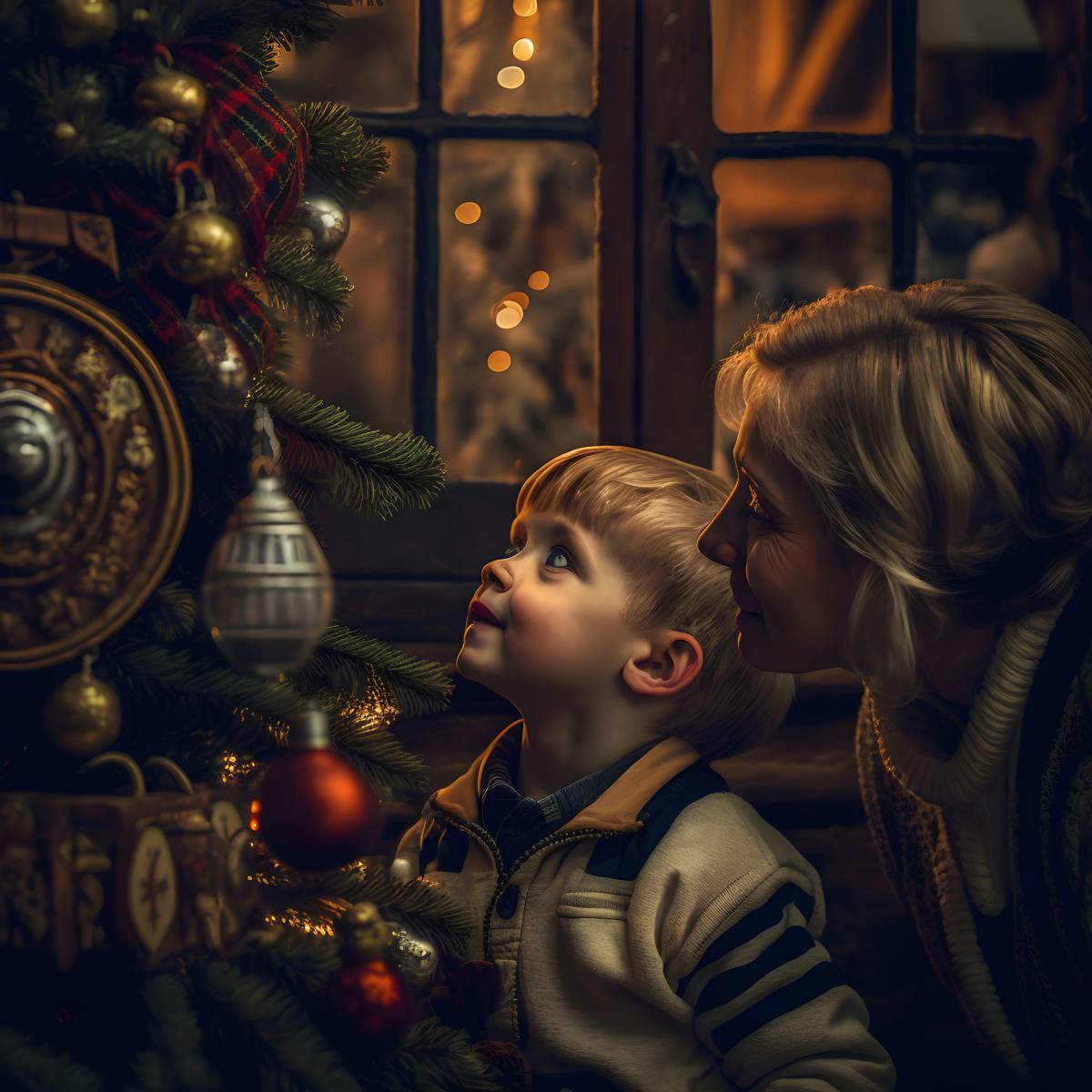 decoration child cute boys christmas tree family tree