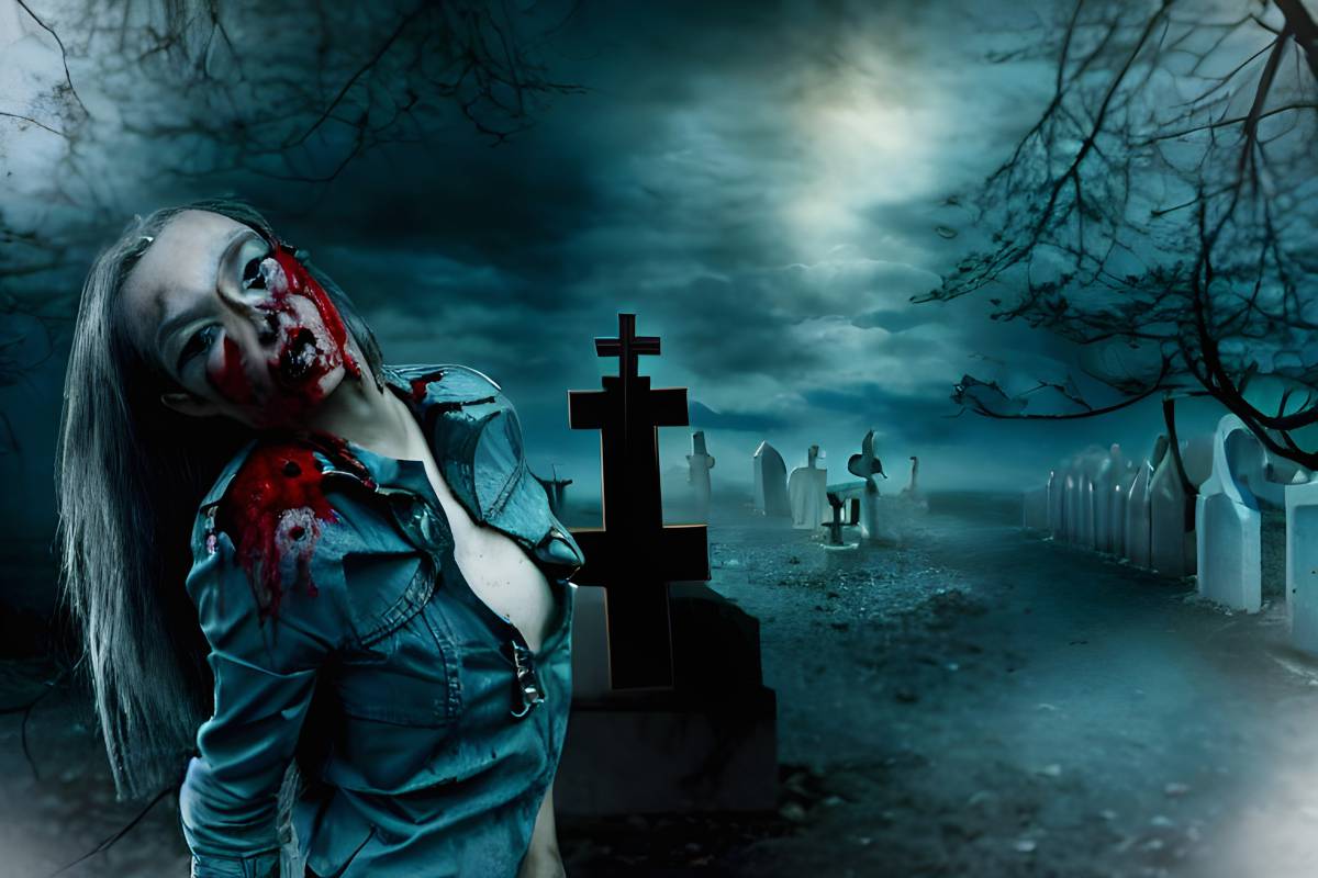 spooky cross evil dark halloween horror night