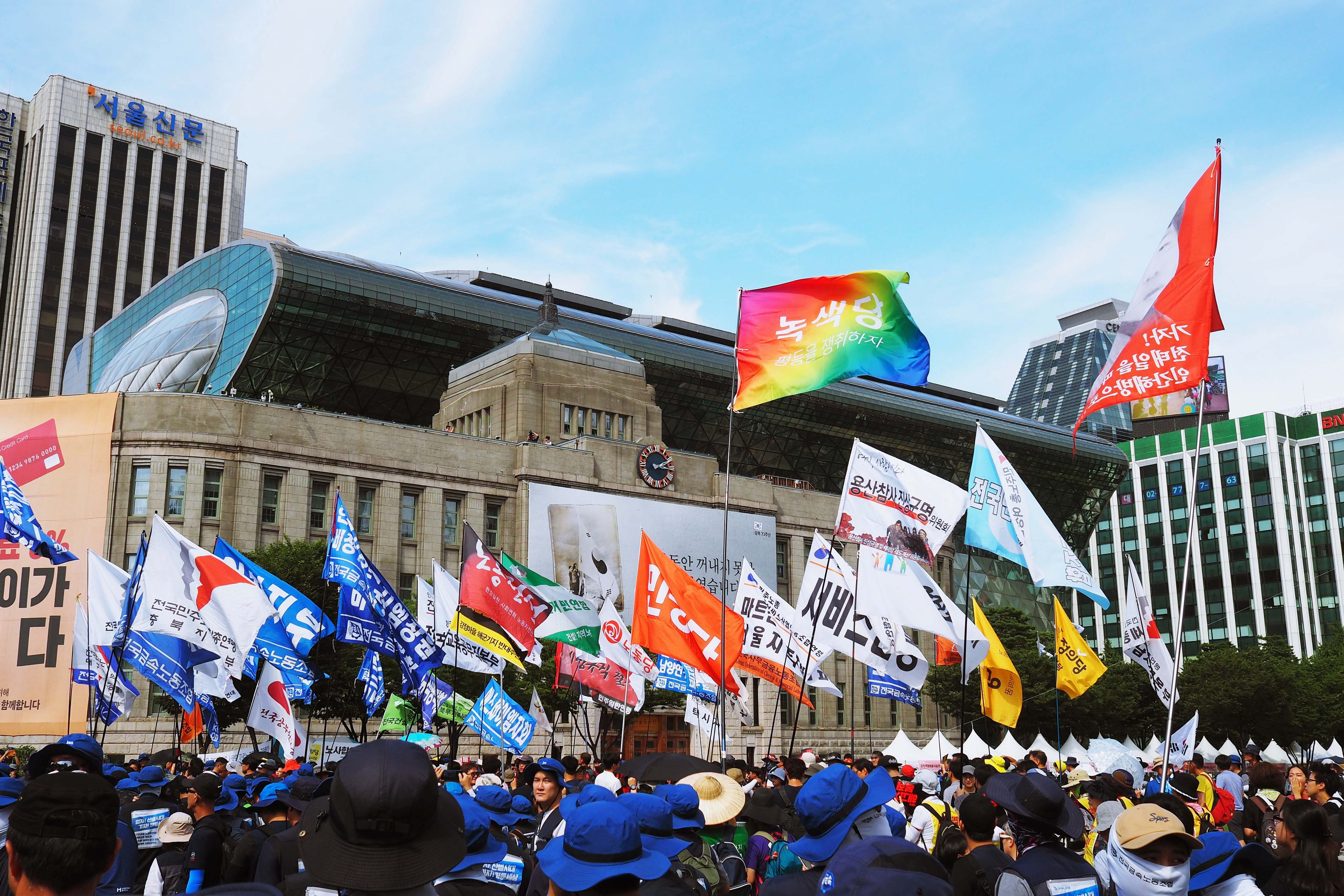 Fight People Gathering Holding Banners Human Image Free Photo