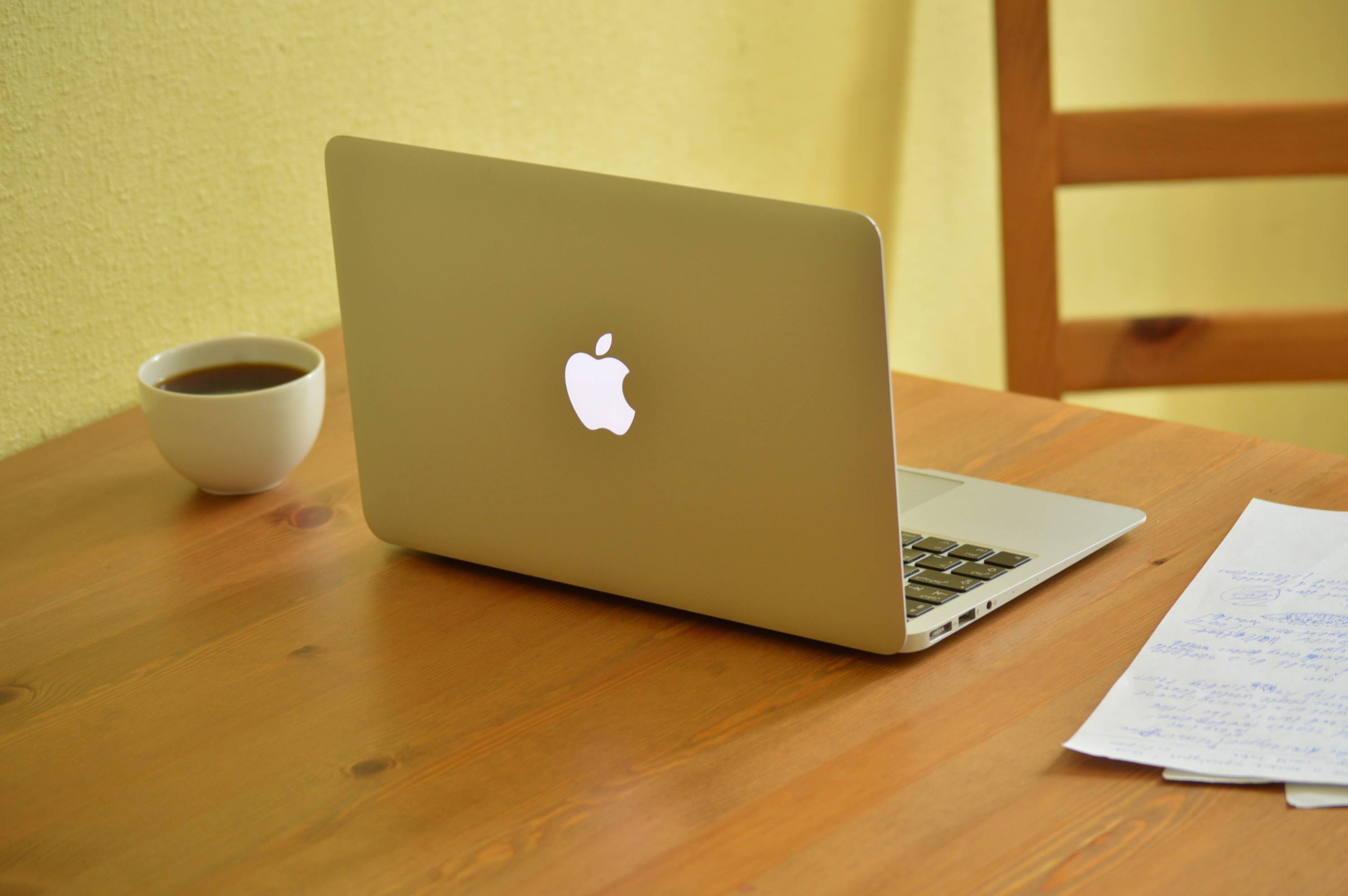 Laptop Computer Writing Work Table Wood Image Free Photo