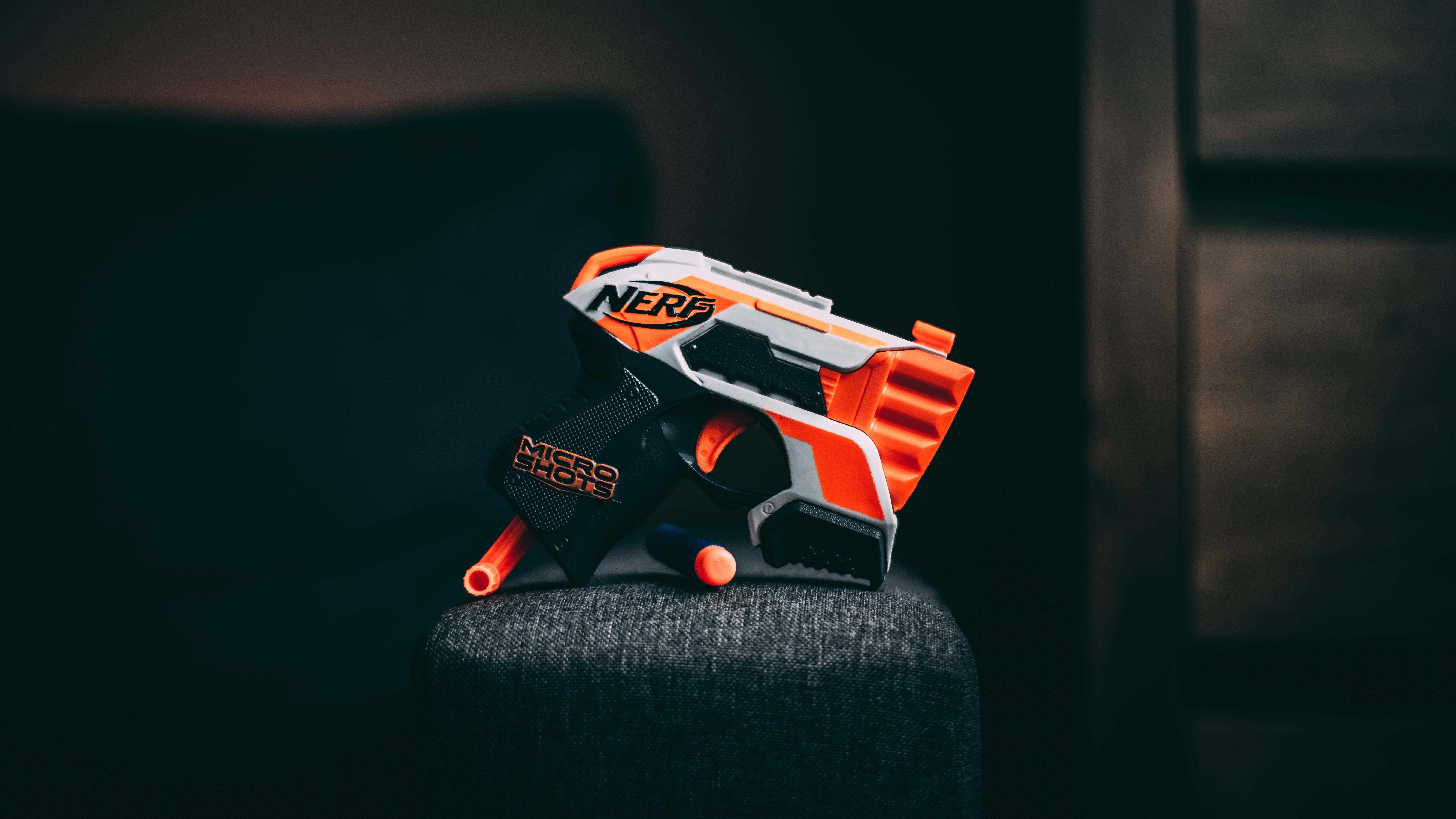 Nerf Orange And White Nerf Gun Photography Image Free Photo