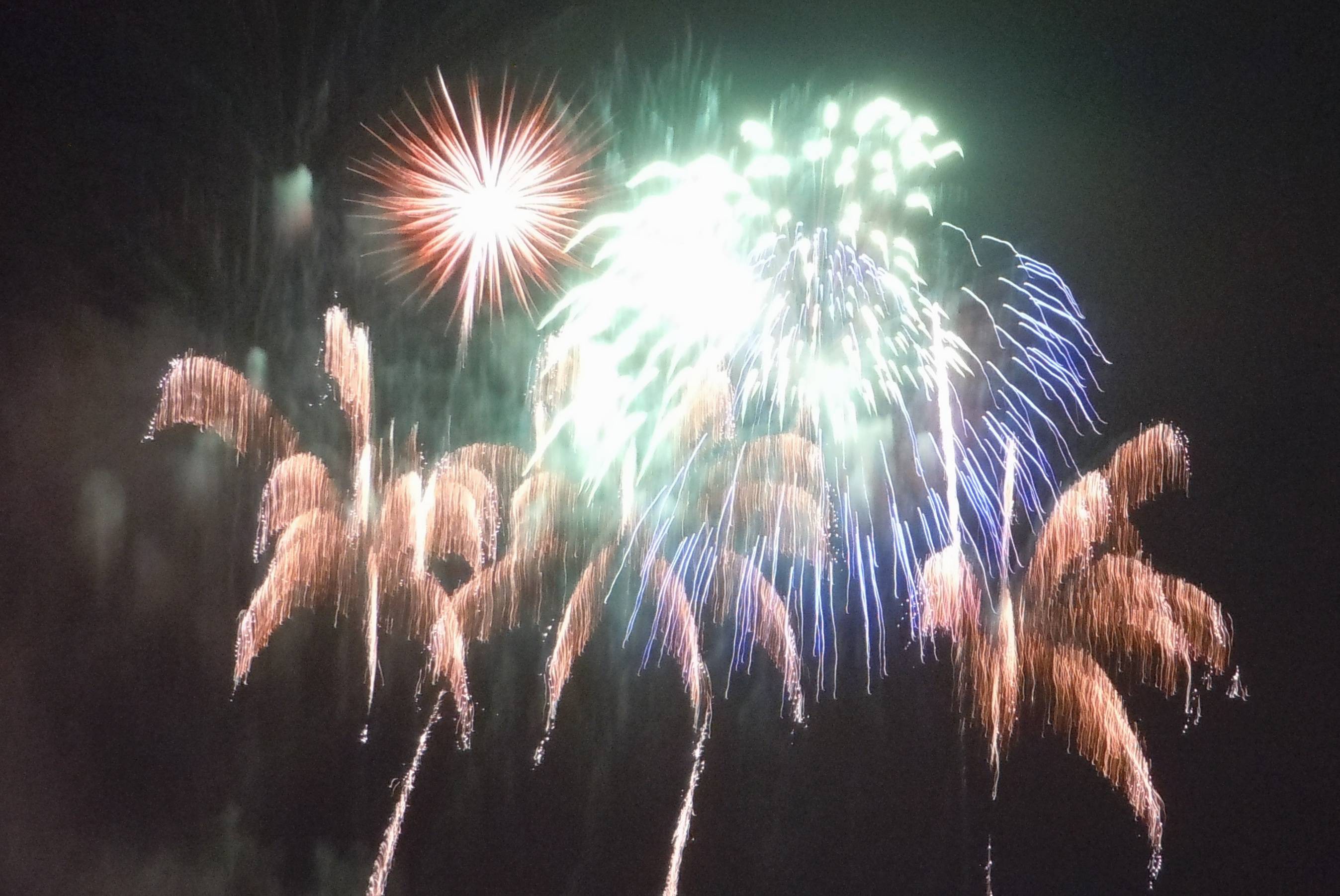 White Night Celebration Orange Green Image Free Photo