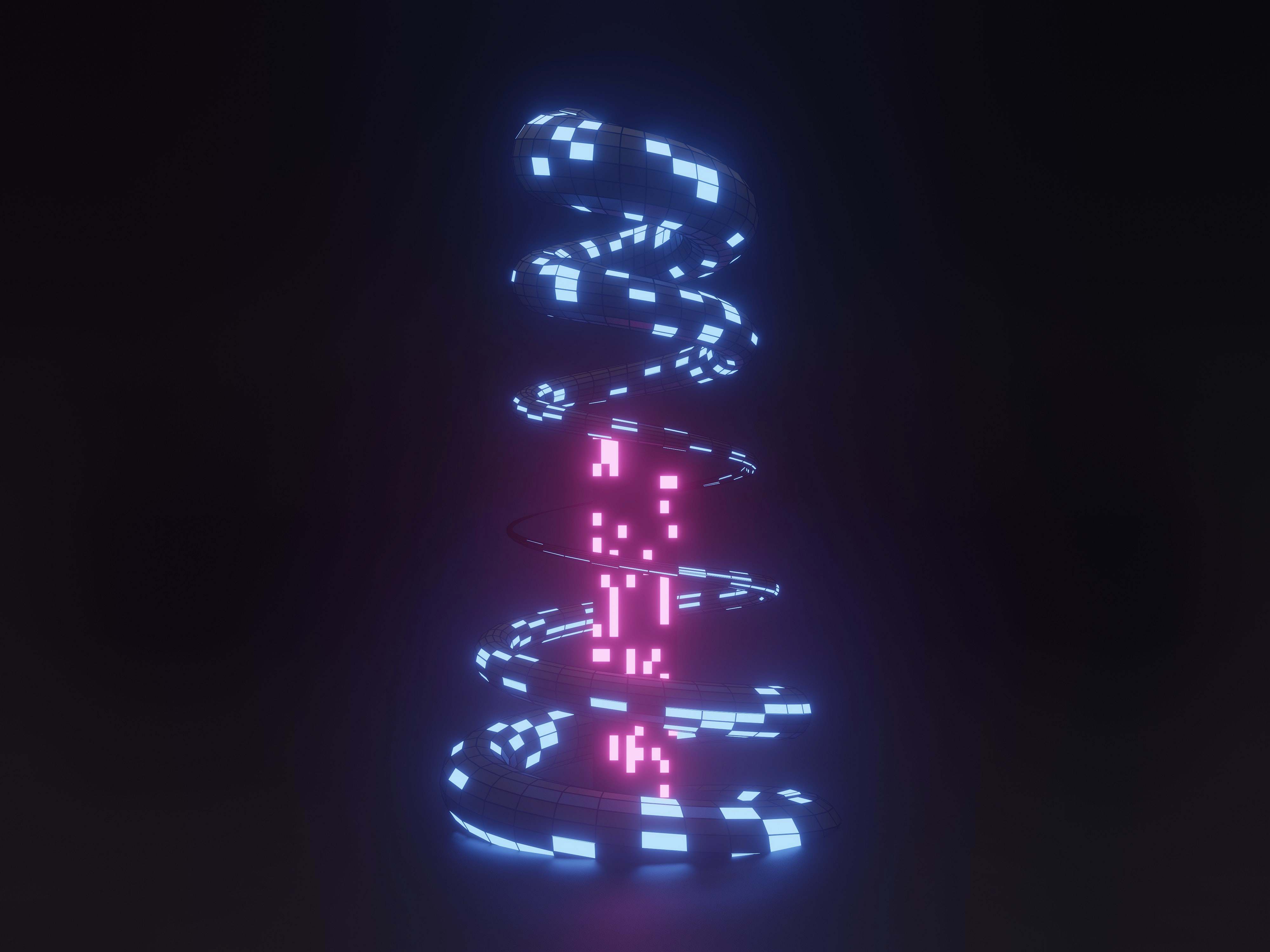 Neon Red And Blue Light Streaks Science Image Free Photo
