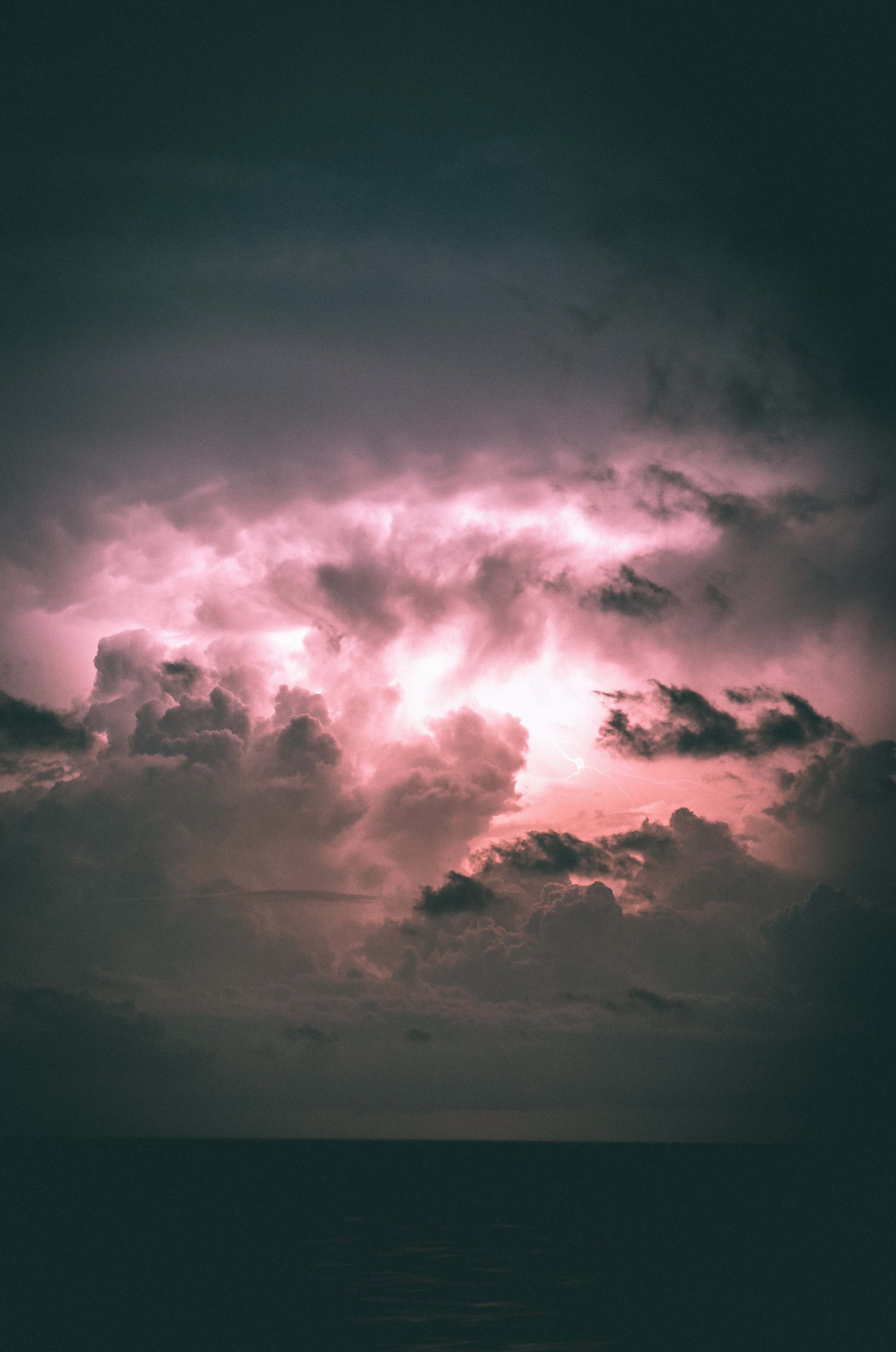 Nature White And Black Clouds Lightning Image Free Photo