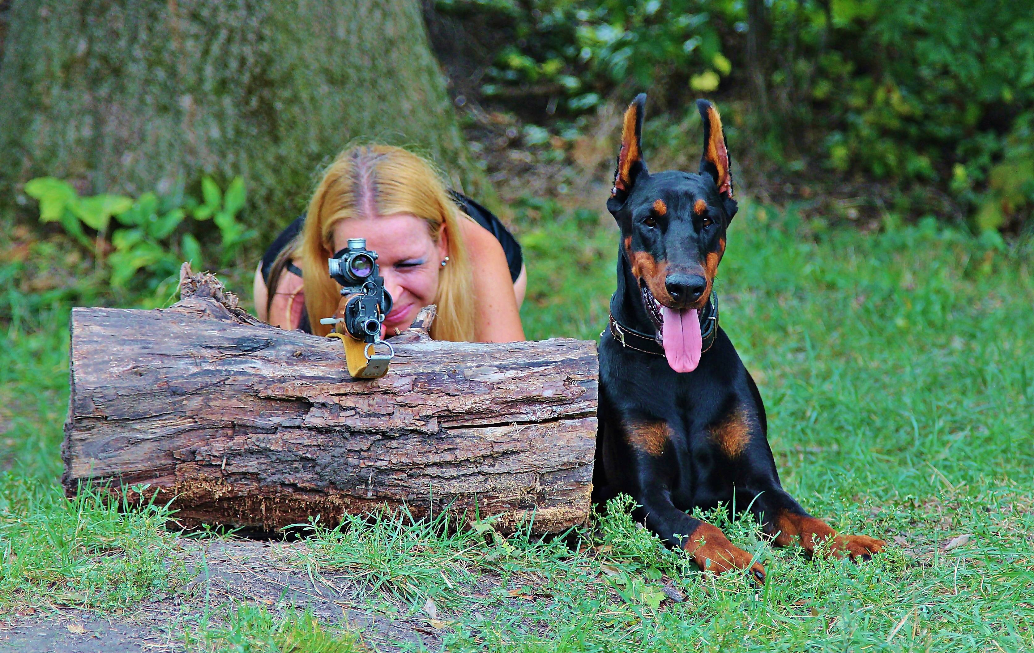 Woman Weapon Vertebrate Hunting Dog Image Free Photo