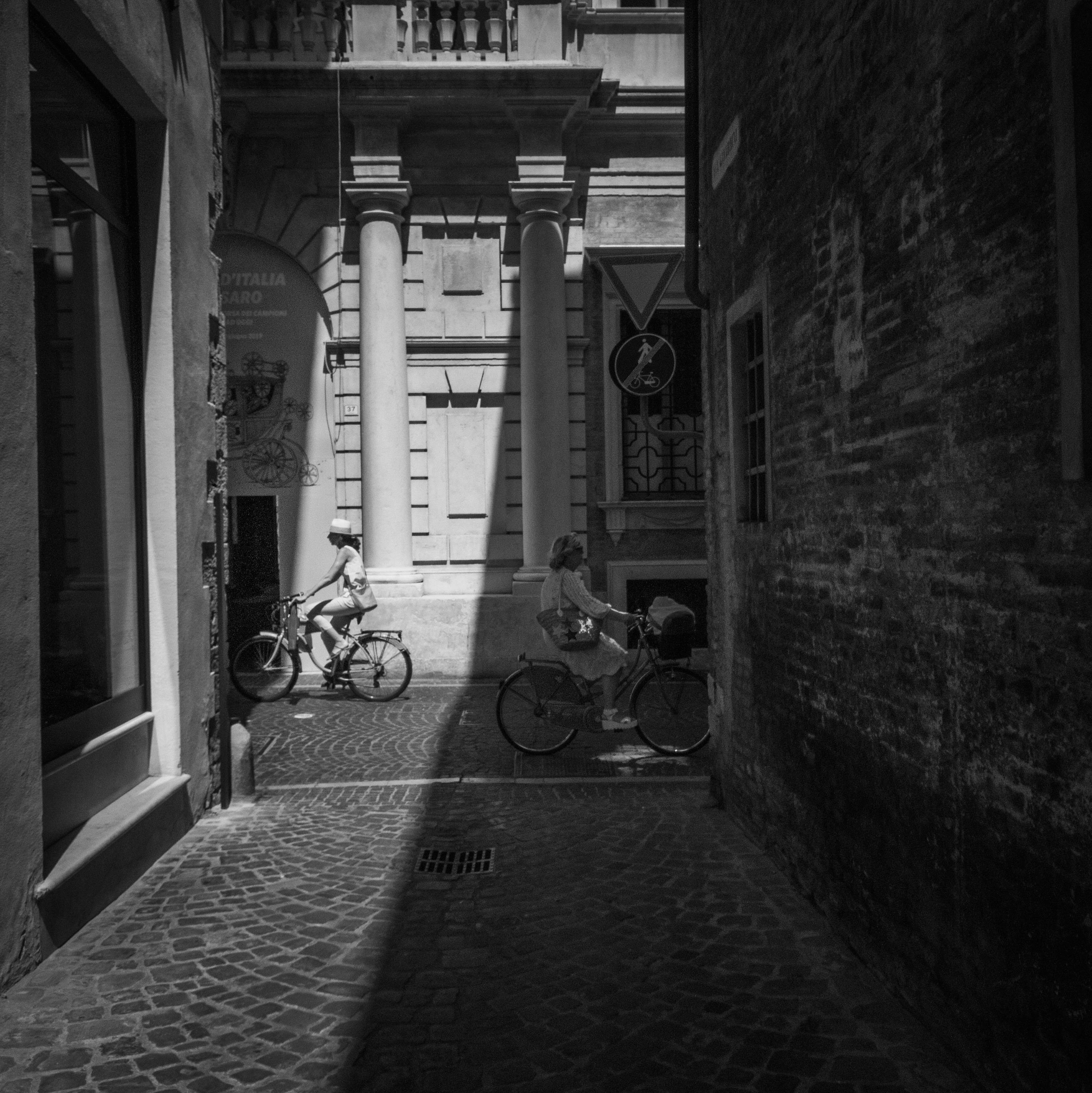 Bike Grayscale Photography Of People Cycling During Daytime Bicycle