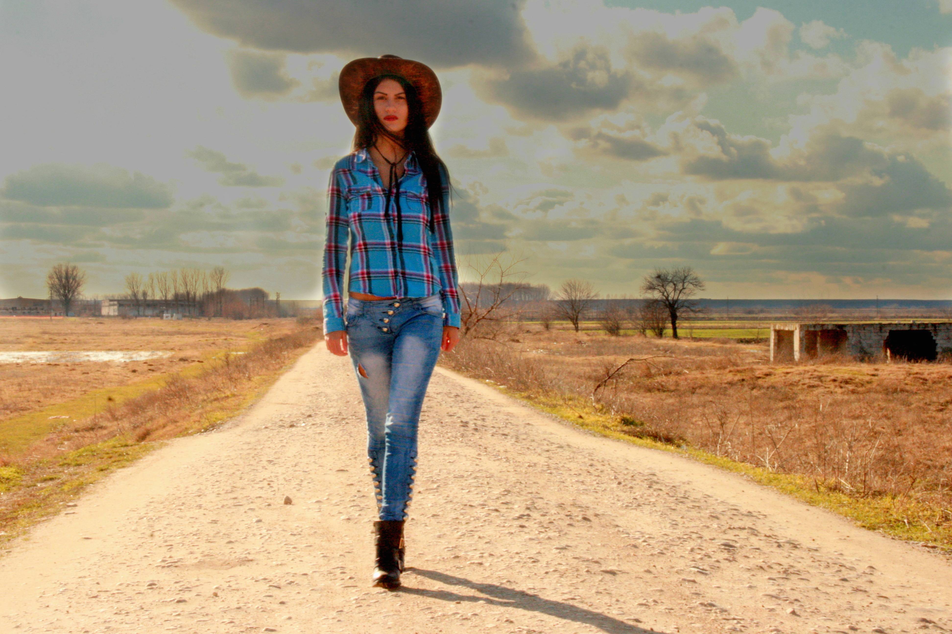 Prairie Model Spring Fashion Blue Image Free Photo