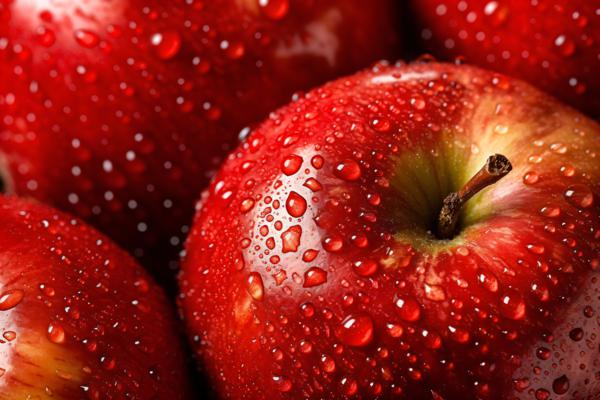 Apples with water droplets