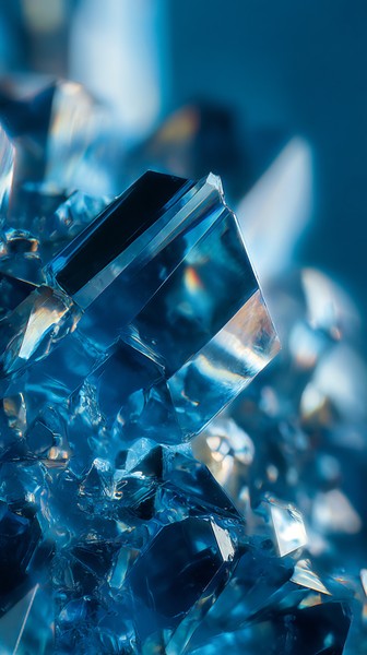 blue crystals close-up