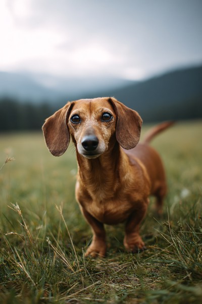 dachshund grassland nature