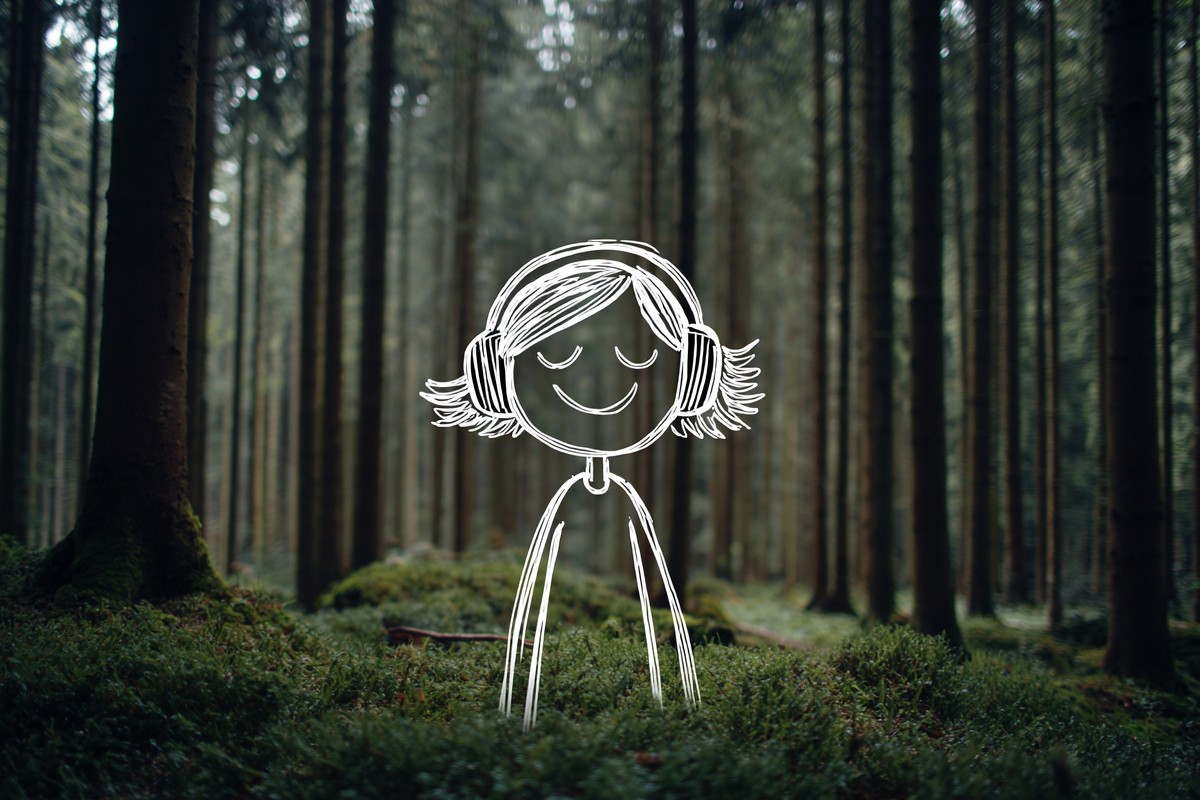 doodle sketch happy child with headphones sim 102e45e0 eb23 42d2