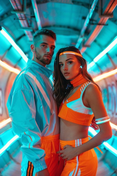edgy couple shoot partners electric blue and brig