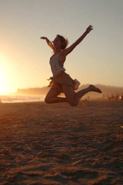 emotions through dance girl jumping barefoot