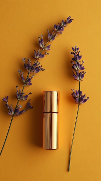 Rose Gold Essential Oil Roller Bottle with Lavender