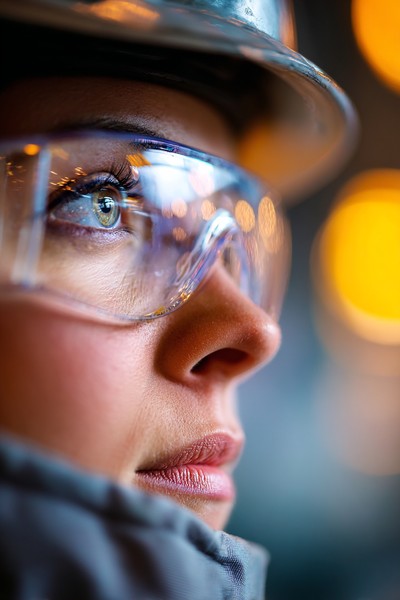 female engineer factory close