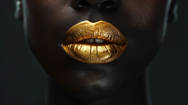 front view black woman with golden