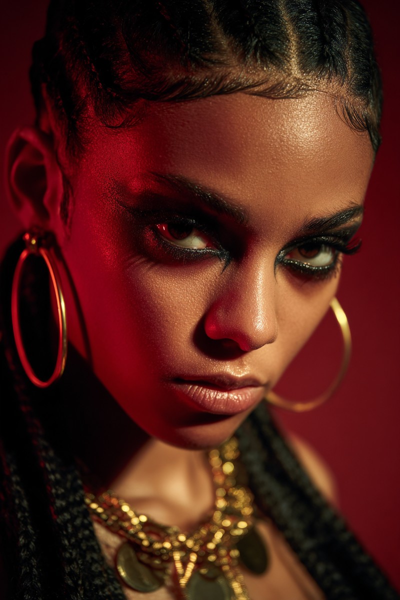 girl power black woman with bold makeup and braids fd8d18d1
