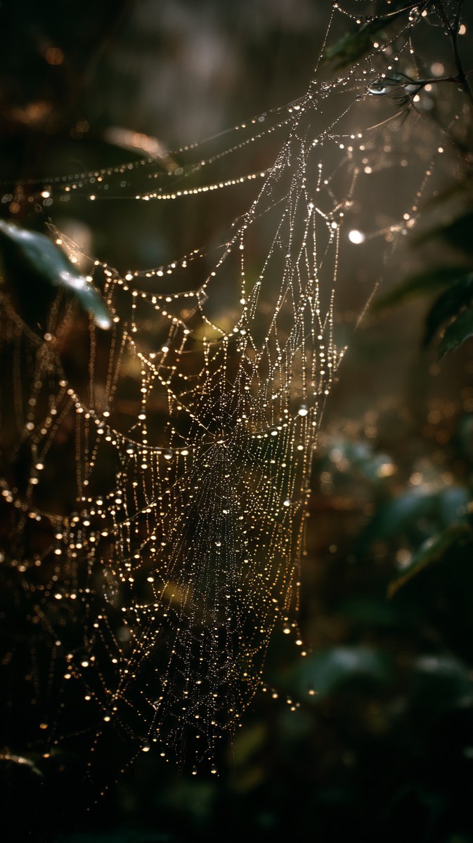 glistening spider web stormy forest raindrops a1d8809f 29d1 48d4 b1d4