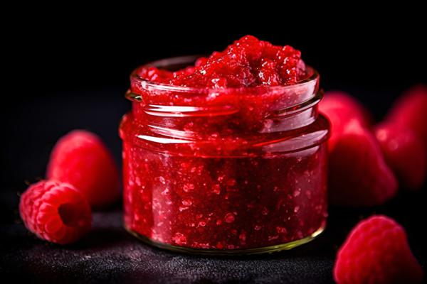 A jar of homemade strawberry jam