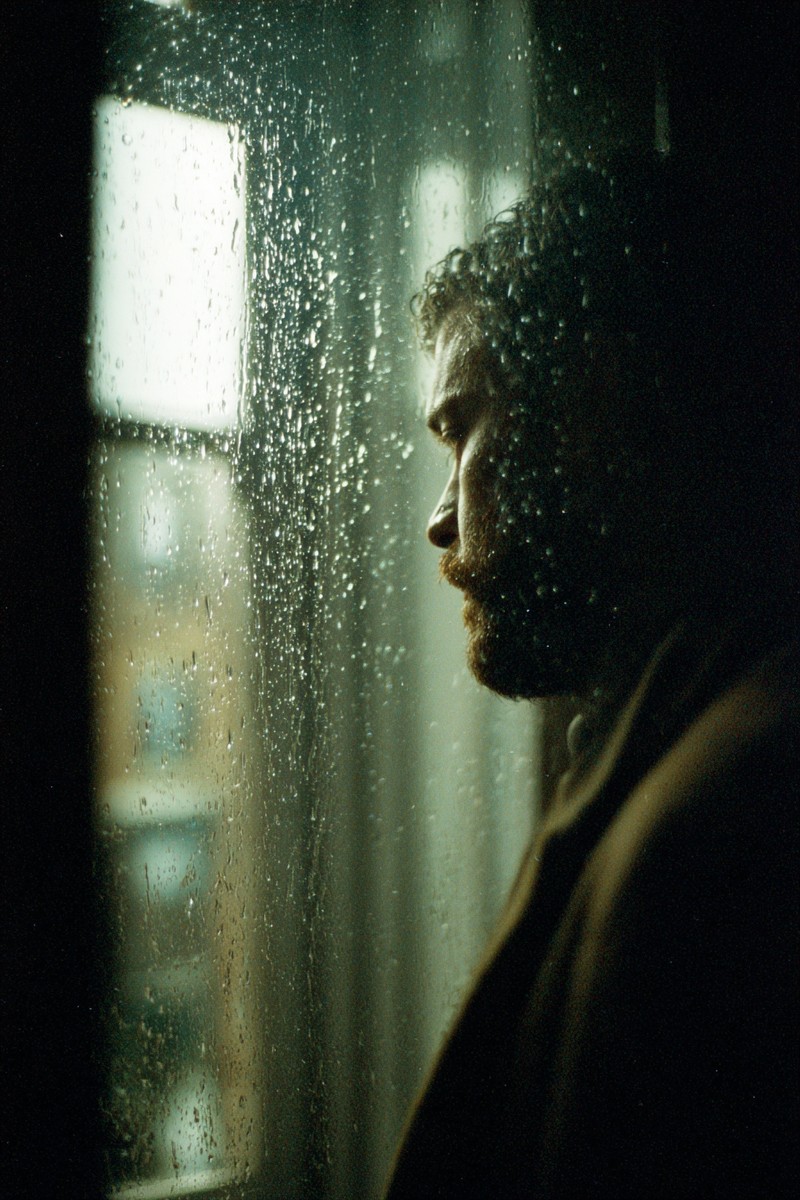 melancholy moments man standing near rain soaked 2a0964f2 fc4c 4954