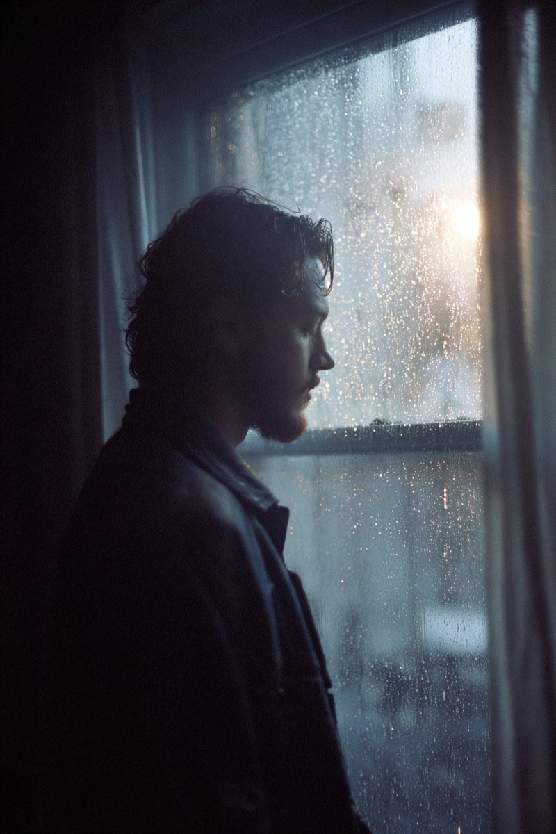 melancholy moments man standing near rain soaked 2a0964f2 fc4c 4954