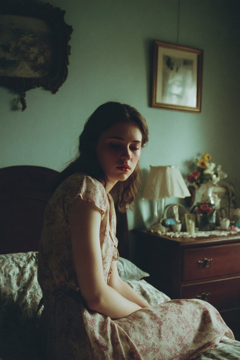melancholy moments teenage girl seated the edge e3b05285 b81c 41c9