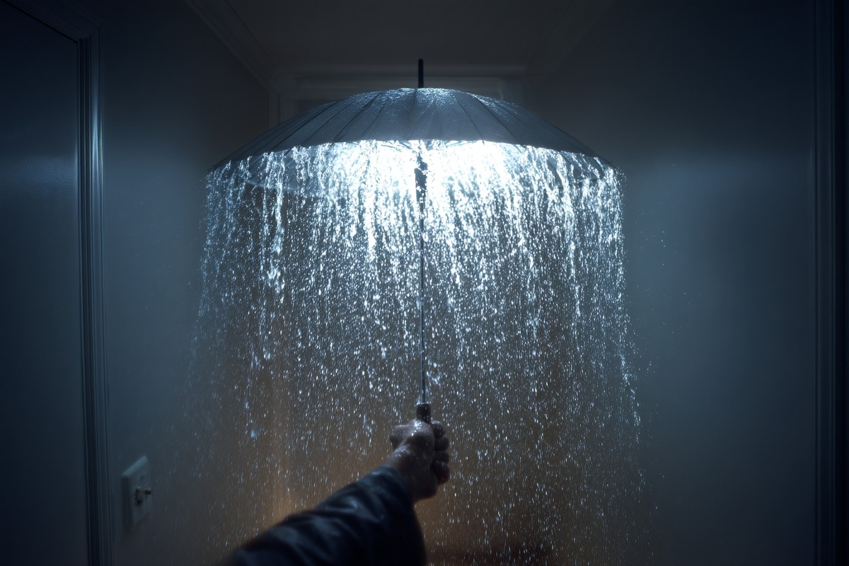 person holding umbrella indoors water pouring f3955e62 a8d6 4494 9ded