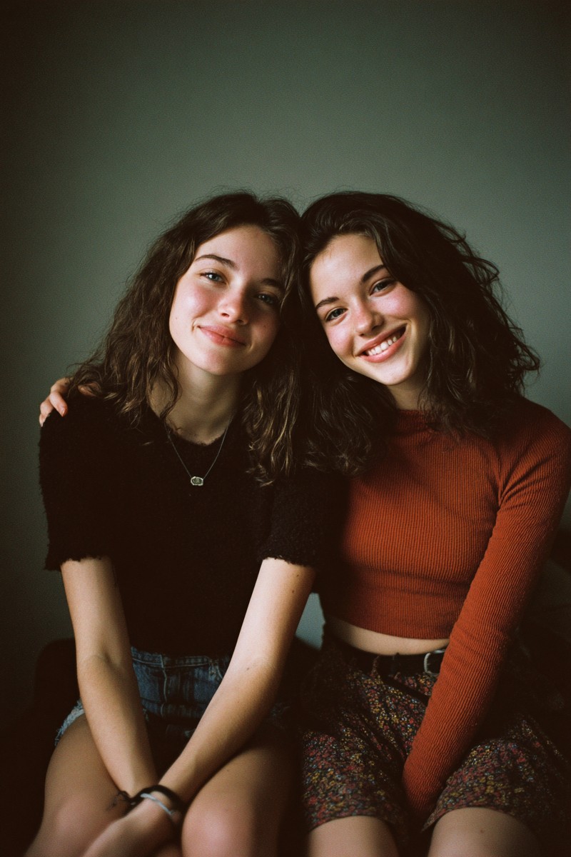 relationships portrait two friends sitting side
