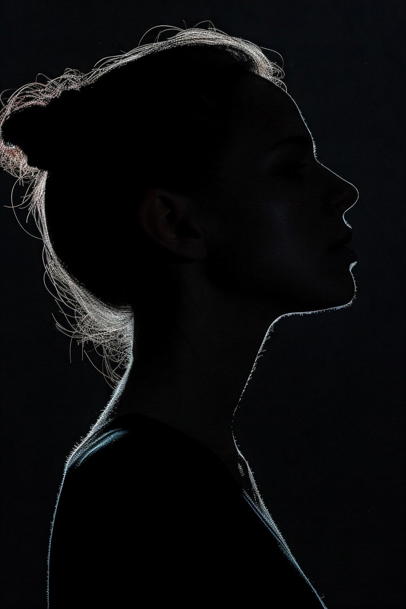 silhouette woman profile only the edge