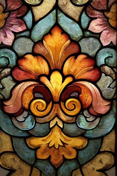 stained glass window depicting majestic floral 29c42412 2496 4228 9a7e