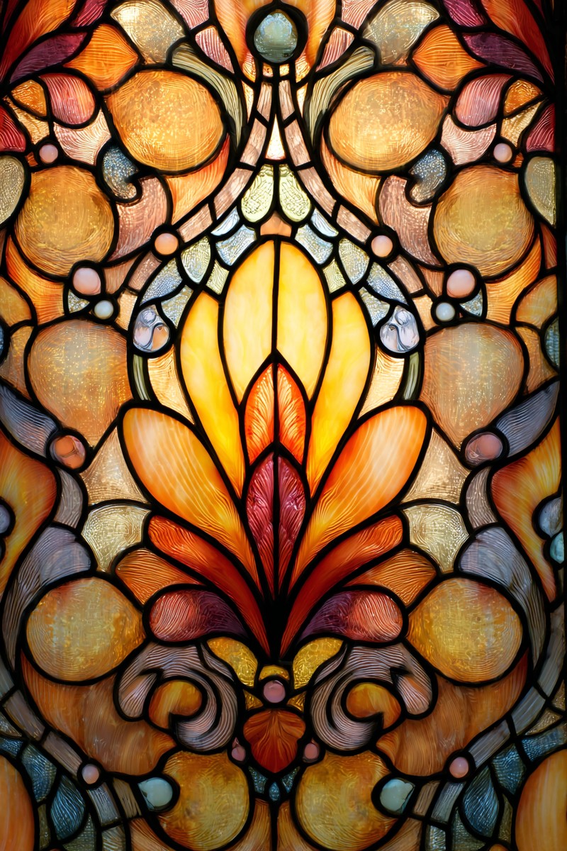 stained glass window depicting majestic floral 29c42412 2496 4228 9a7e
