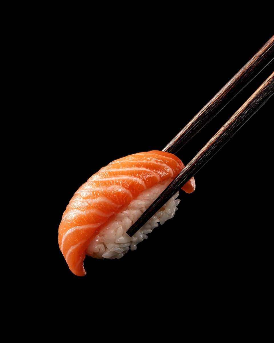 sushi with salmon the end chopsticks isolate 320fa813 2784 4051