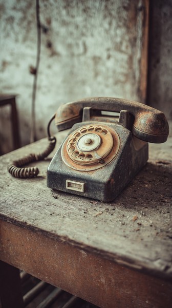 telephone off the hook dusty table missed