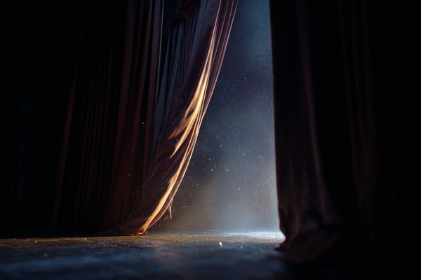 theater curtain partially open revealing dimly lit 3681989c 764f 4af3