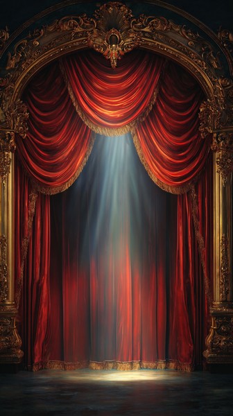theater curtain vintage theater with ornate gold aeeb267e fbaa 4b9f