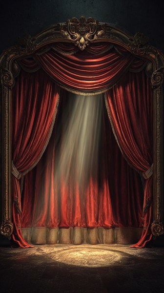 theater curtain vintage theater with ornate gold aeeb267e fbaa 4b9f